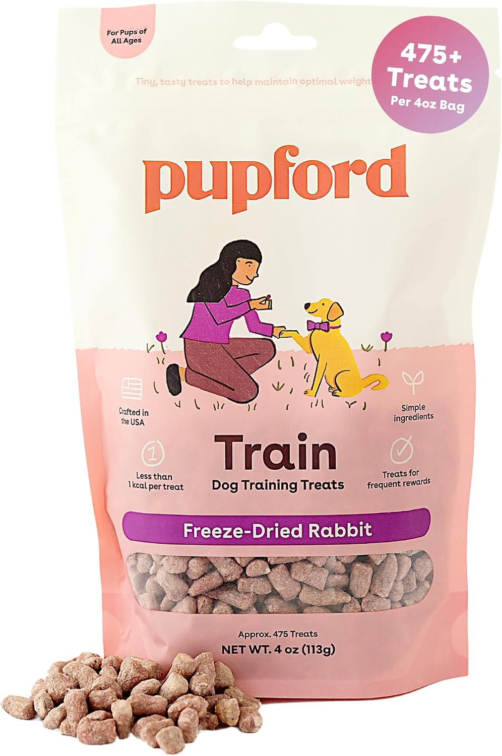 Pupford Freeze Dried Training Treats for Dogs & Puppies (Rabbit, 4 oz)