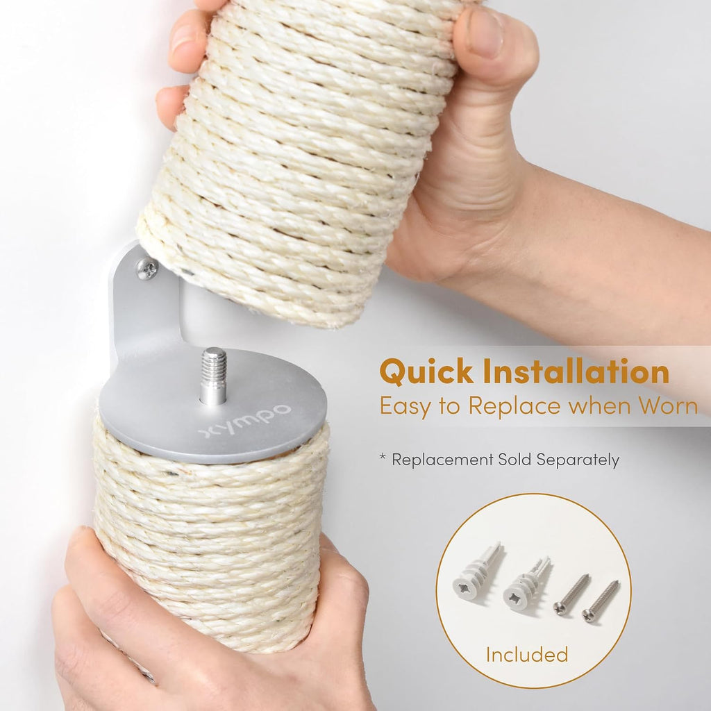xympo 18" Compact Wall Mounted Cat Scratcher, Sisal Scratching Post