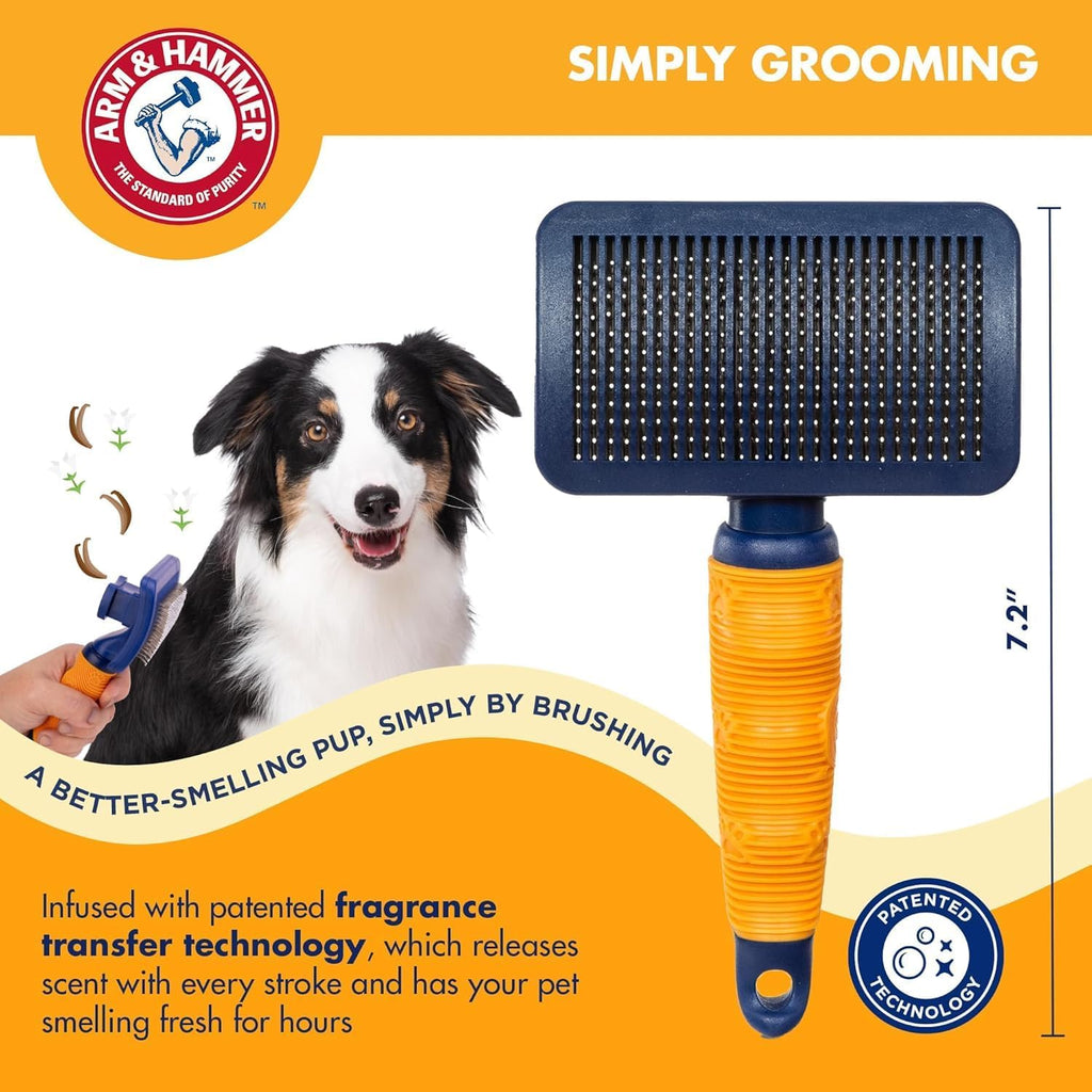 Arm & Hammer Deodorizing Slicker Dog Brush, Sweet Lily & Vanilla, 2-Pack