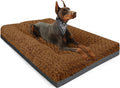 POCBLUE Deluxe Washable XXL Dog Bed for Large Dogs Dog Crate Mat 47 Inch Comfy Fluffy Kennel Pad Anti-Slip for Dogs Up to 110 lbs, 47" x 29", Brown