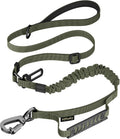 Hotsky Tactical Bungee Shock Absorbing No Pull Dog Leash,Army Green,4-6FT
