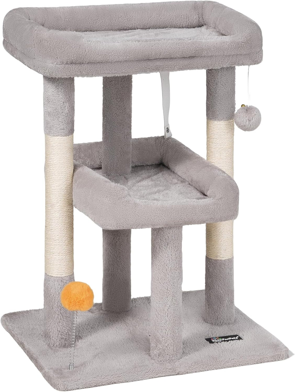 FourFurPets Small Cat Tree, Cat Tower for Indoor Cats, Anti-tip Kit,Kittens