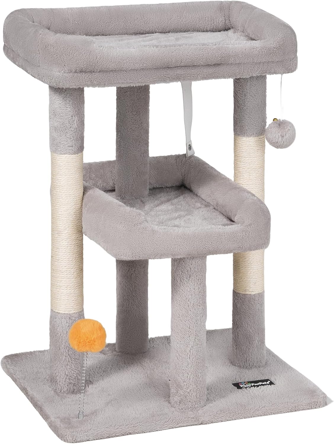 FourFurPets Small Cat Tree, Cat Tower for Indoor Cats, Anti-tip Kit,Kittens