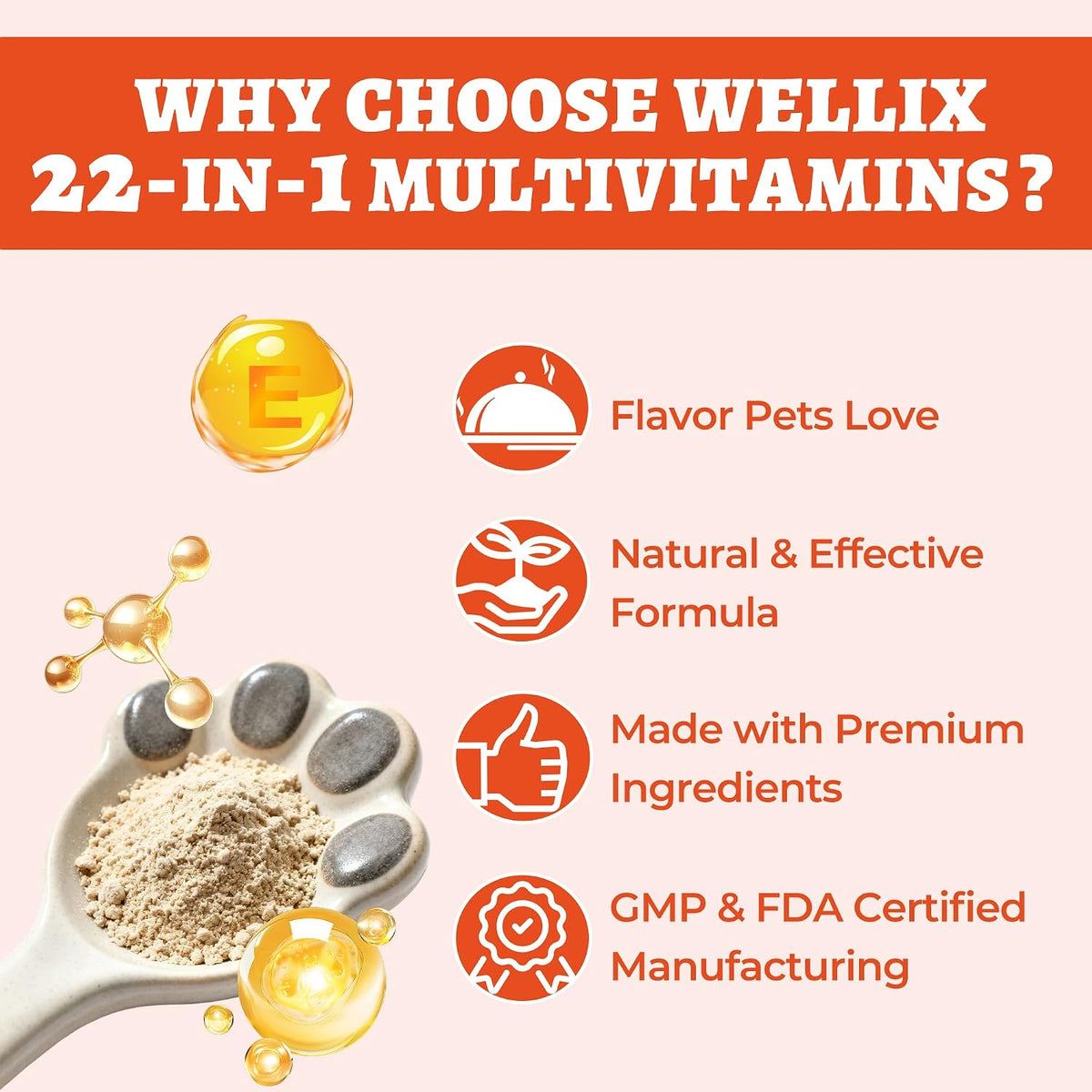 Wellix 7.02oz Multivitamins Taurine Powder for Dogs & Cats - Chicken Flavor