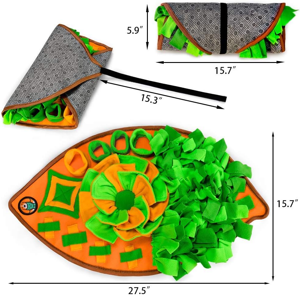 AWOOF Snuffle Mat for Dogs, Dog Cats Nosework Feeding Mat, Pet Interactive Dog Puzzle Toys Encourages Natural Foraging Skills for Training and Stress Relief