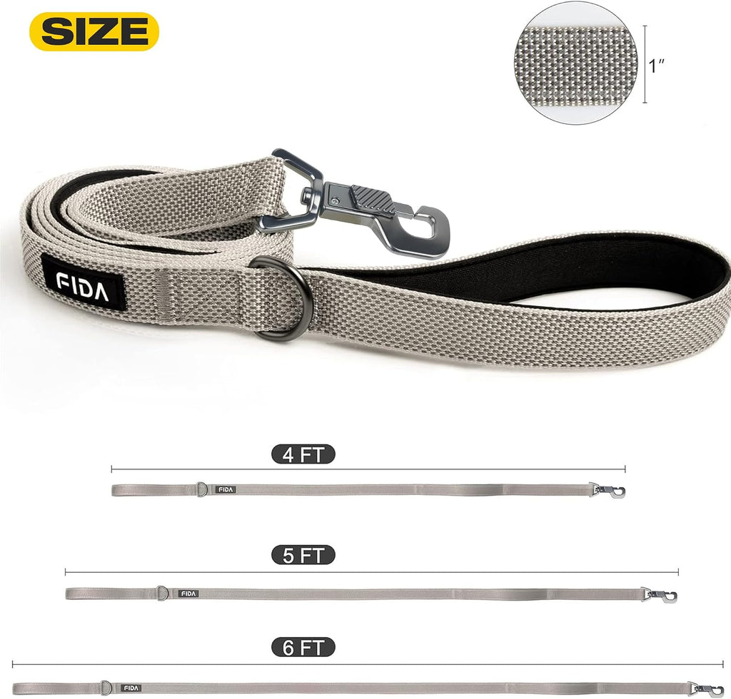 Fida Heavy Duty Dog Leash for Medium Large Dogs, 6 FT, Dual Padded Handles