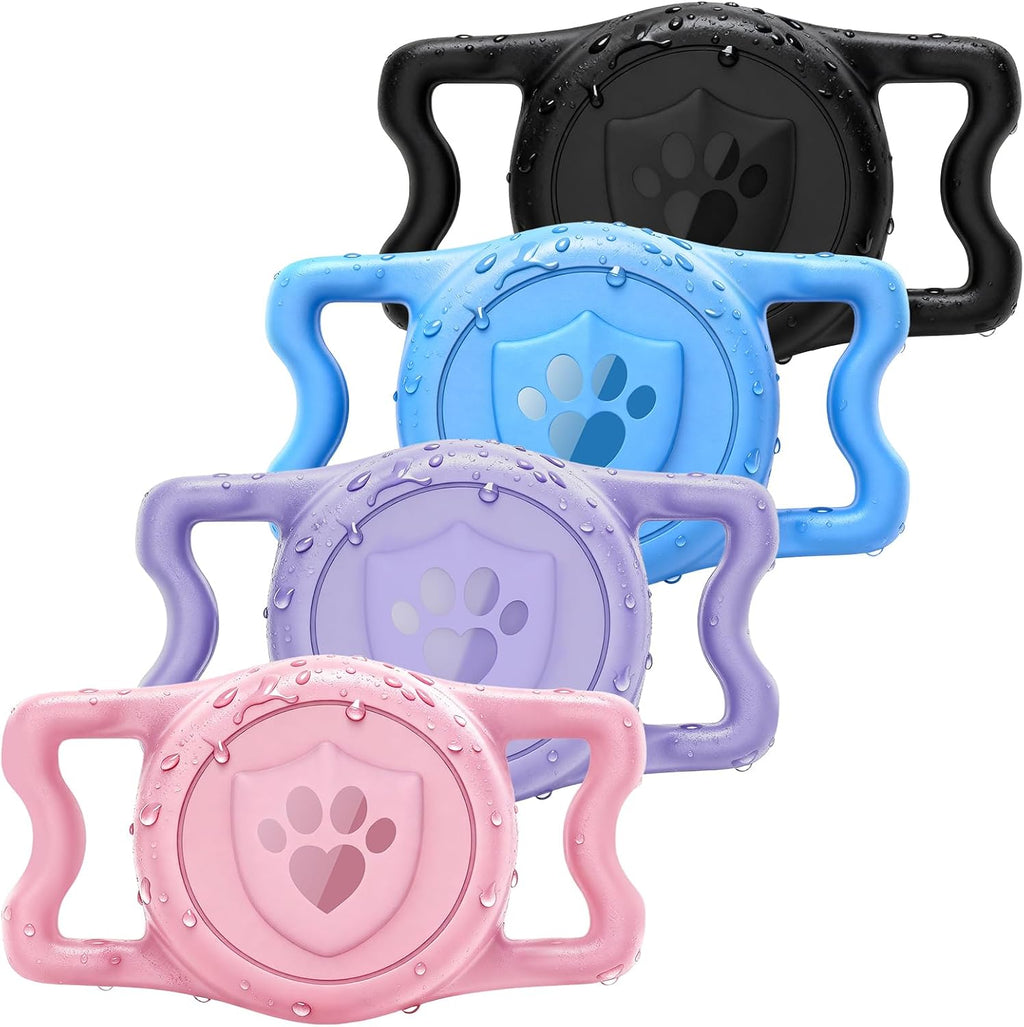 IP68 Waterproof AirTag Holder for Dog Collar, Silicone, 4 Pack