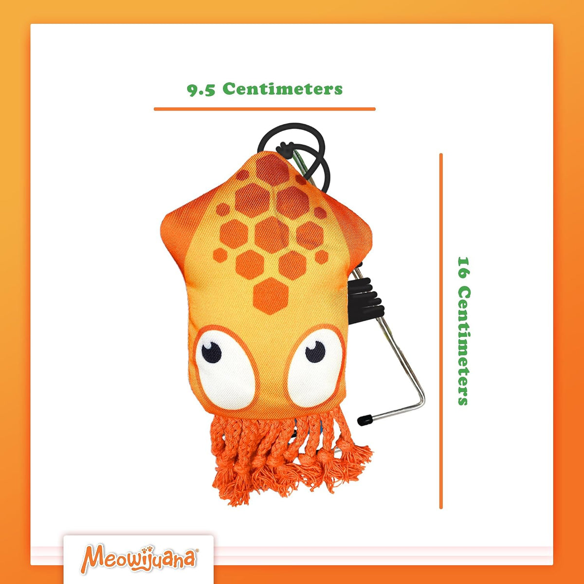 Meowijuana Jump 'n' Jamb Door Hanging Squid Cat Toy | Refillable Plush