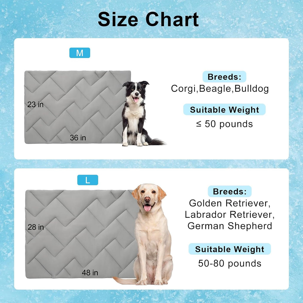 BEAUTYZOO Cooling Mat for Medium Dogs, 36x23in Reversible Pad, Self-Cooling