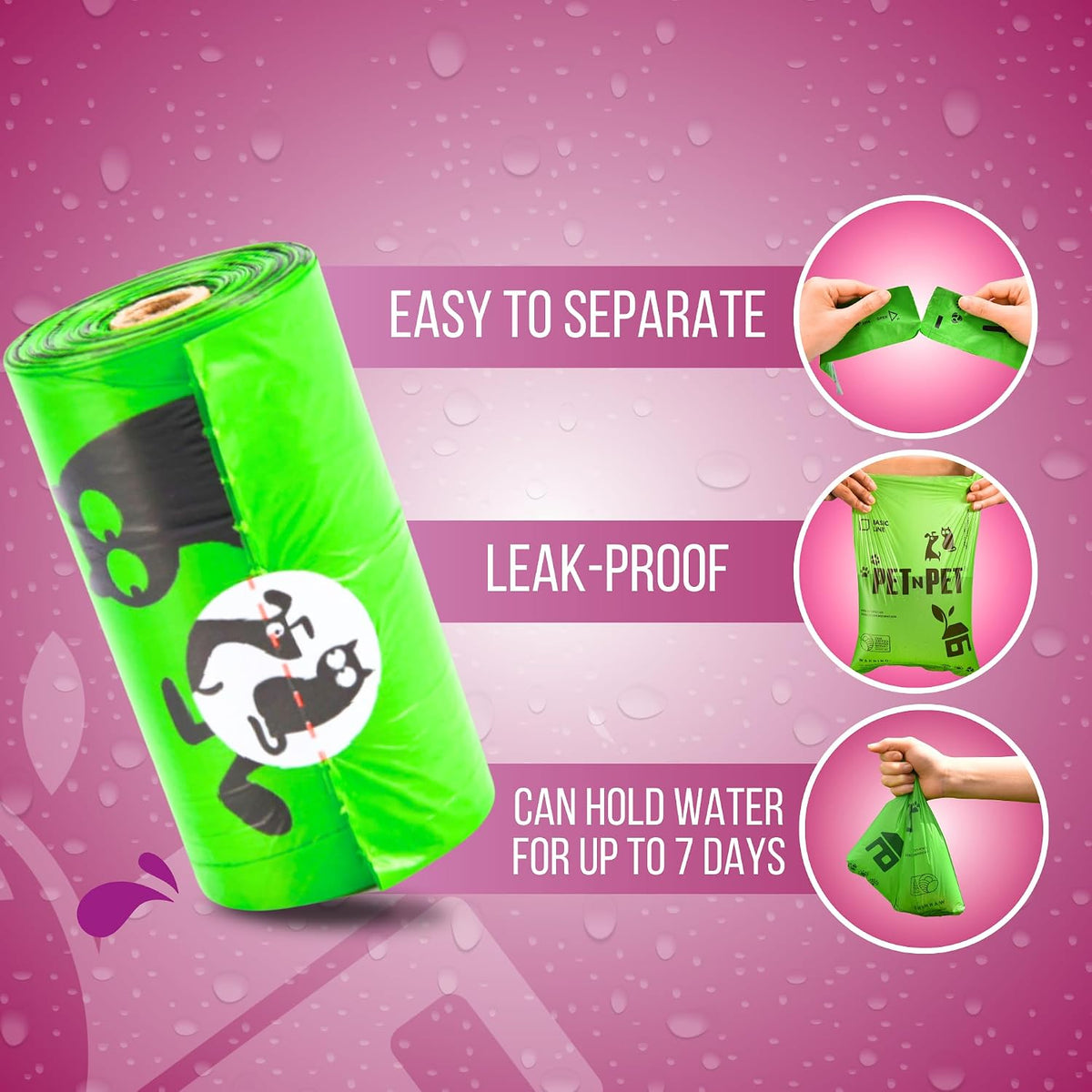 Pet N Pet Dog Poop Bags Rolls, 540 Count, Lavender Scented Green Waste Bag | Leak-Proof, Tear-Resistant, Easy-Tear Design, Durable, Reliable, Everyday Convenience, Strong, Secure, Easy dog waste bags