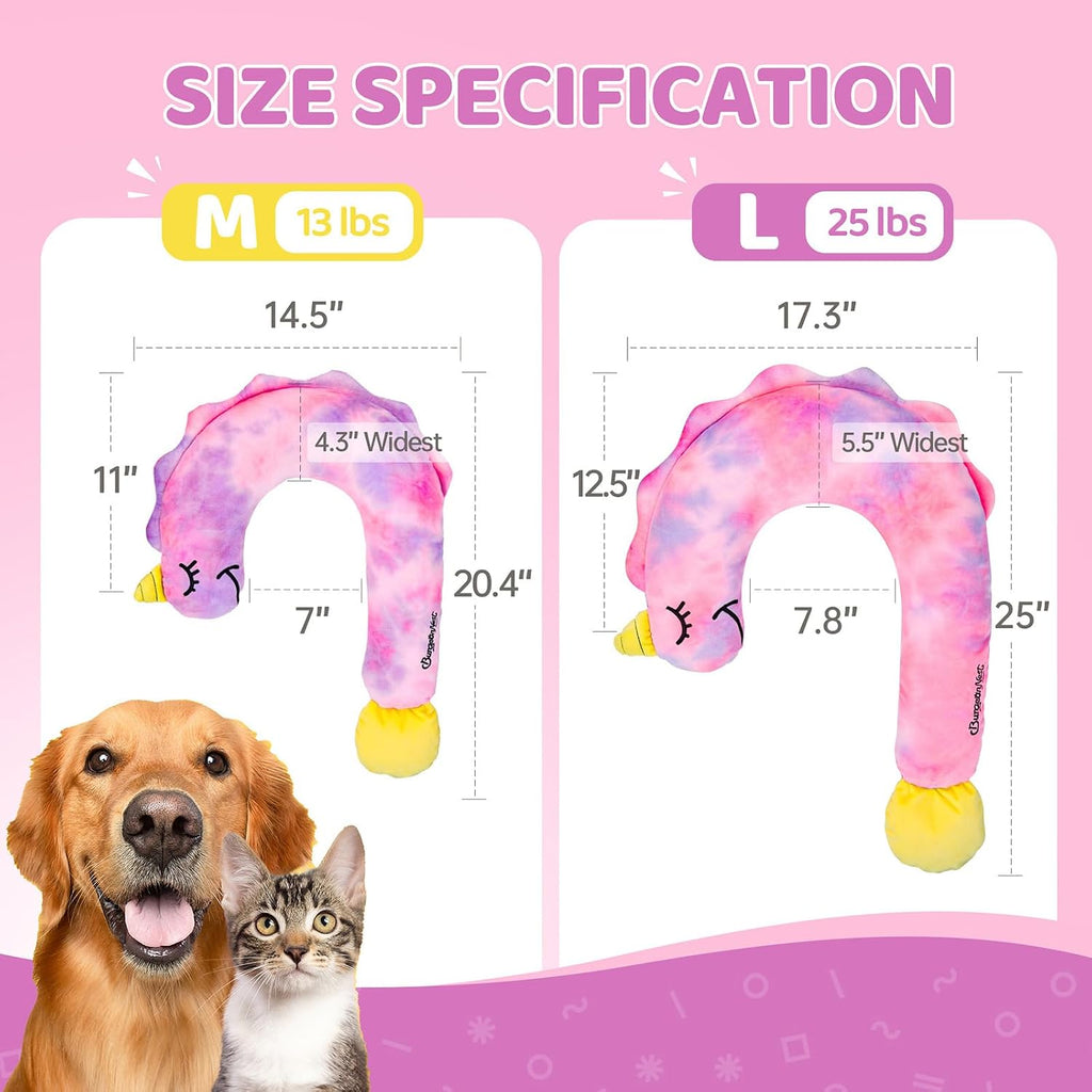 BurgeonNest Small Dog Calming Pillow for Dogs and Cats, Pink L