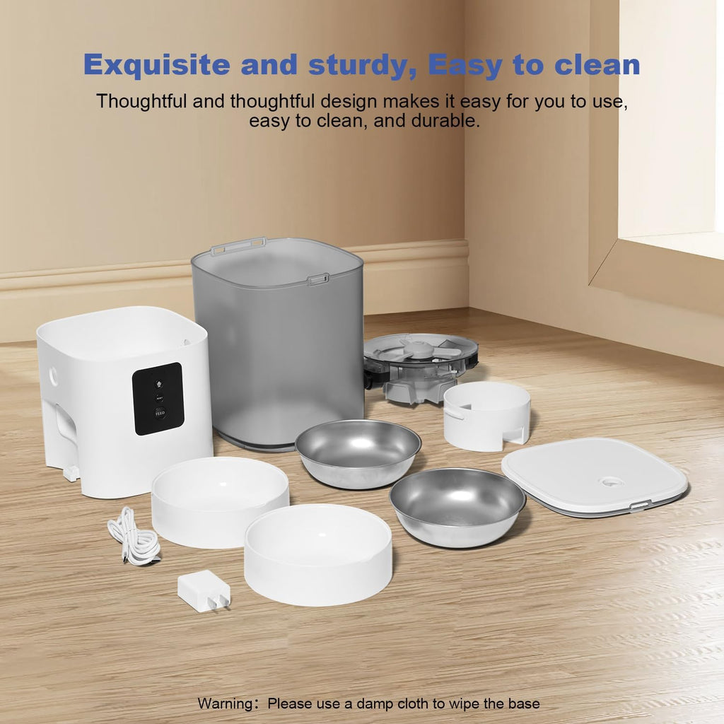 ANDOLL HOME 6L Automatic Cat Feeder, 2 Pets Timed Cat Dry Food Dispenser