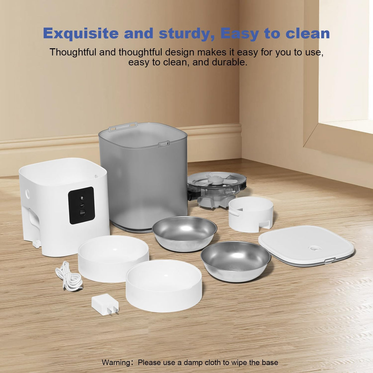 ANDOLL HOME 6L Automatic Cat Feeder, 2 Pets Timed Cat Dry Food Dispenser