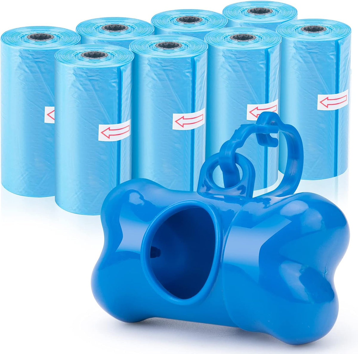 Depets Dog Poop Bags Rolls, Thick Doggie Poop Bag with Dispenser, 160 Count | Leak-Proof Dog Waste Bags, Unscented, for Dog Puppy Outdoor Walking & Travel, Dispenser & Clip Included, 11.8 × 8.7 in, Blue