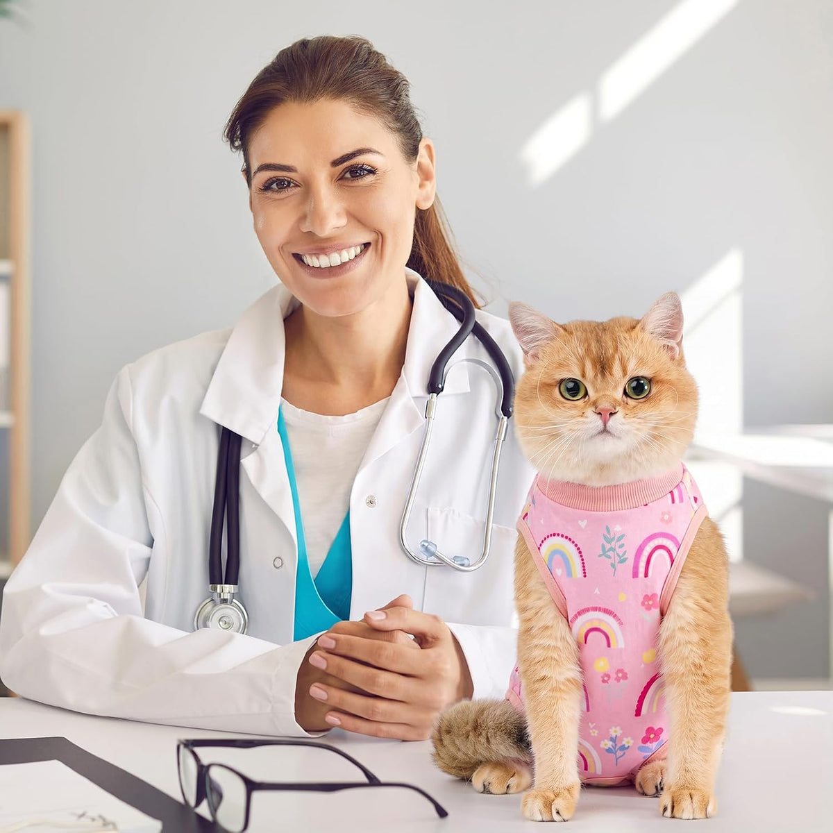 Avont Cat Recovery Suit - Kitten Onesie for Cats After Surgery