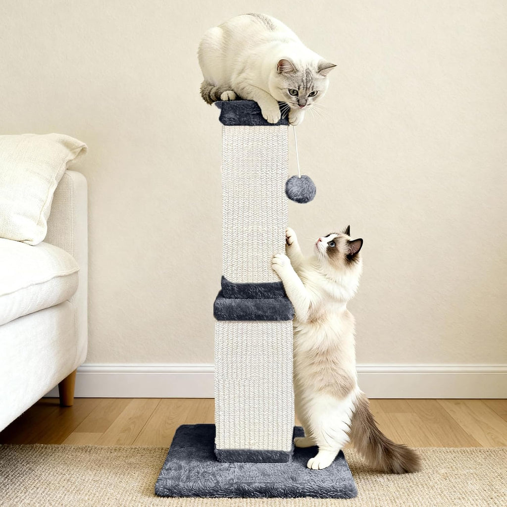 Cat Scratching Post for Indoor Cats, 32Inch Sisal Cat Scratcher