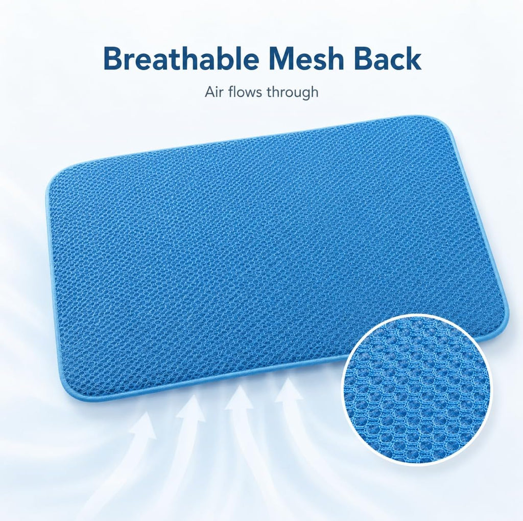 Pet Cooling Mat for Dogs & Cats – Ice-Silk Breathable Washable Foldable Cooling Blanket, Durable Portable Non-Slip Dog Bed for Crate, Kennel, Car & Outdoor Use, Blue 39.4 x 27.6in Large