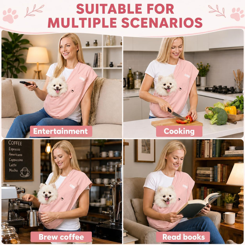 Ice Silk Dog Sling Carrier, Adjustable Safety Strap