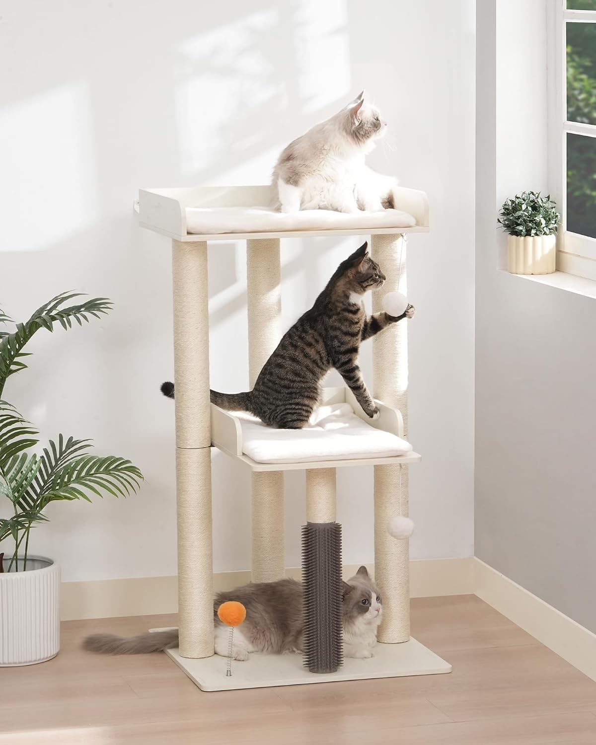 FourFurPets Modern Cat Tree for Indoor Cats Large Adult, Large Platforms