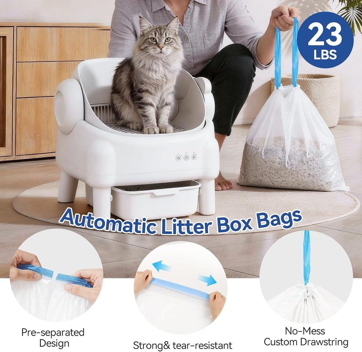 Automatic Litter Box Bags for Cmg Fmo Fstg Paru, Pre-Separated 180 PCS