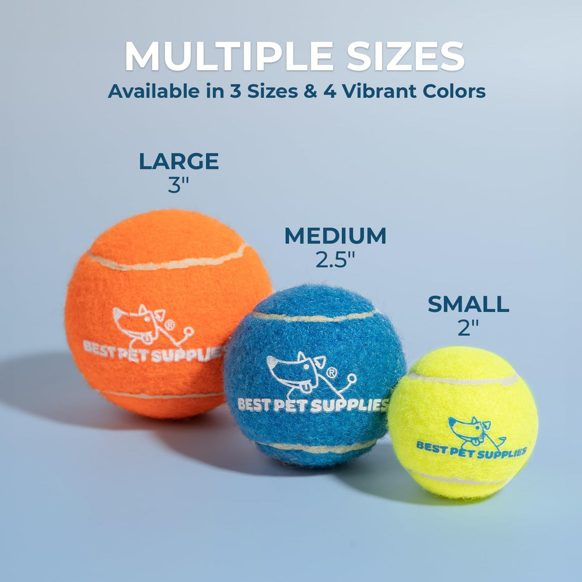 Best Pet Supplies Interactive Squeaky Dog Chew Toy, Ideal Dog Toys for Chewers, Small, Medium & Large Dogs, and Fetch Lovers - Tennis (Assorted Color), Large (Pack of 4)