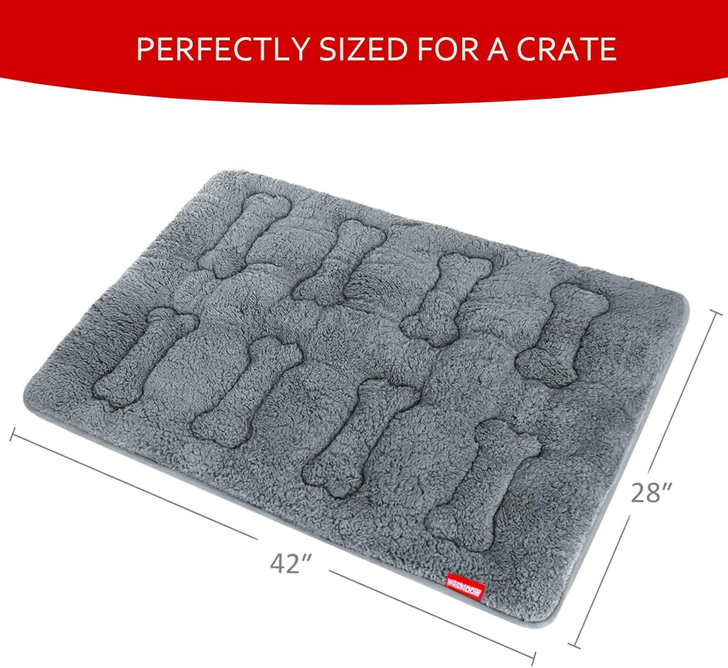 Dog Bed Crate Mat(42" X 28") 2 Pack, Soft Plush Dog Bed Pad