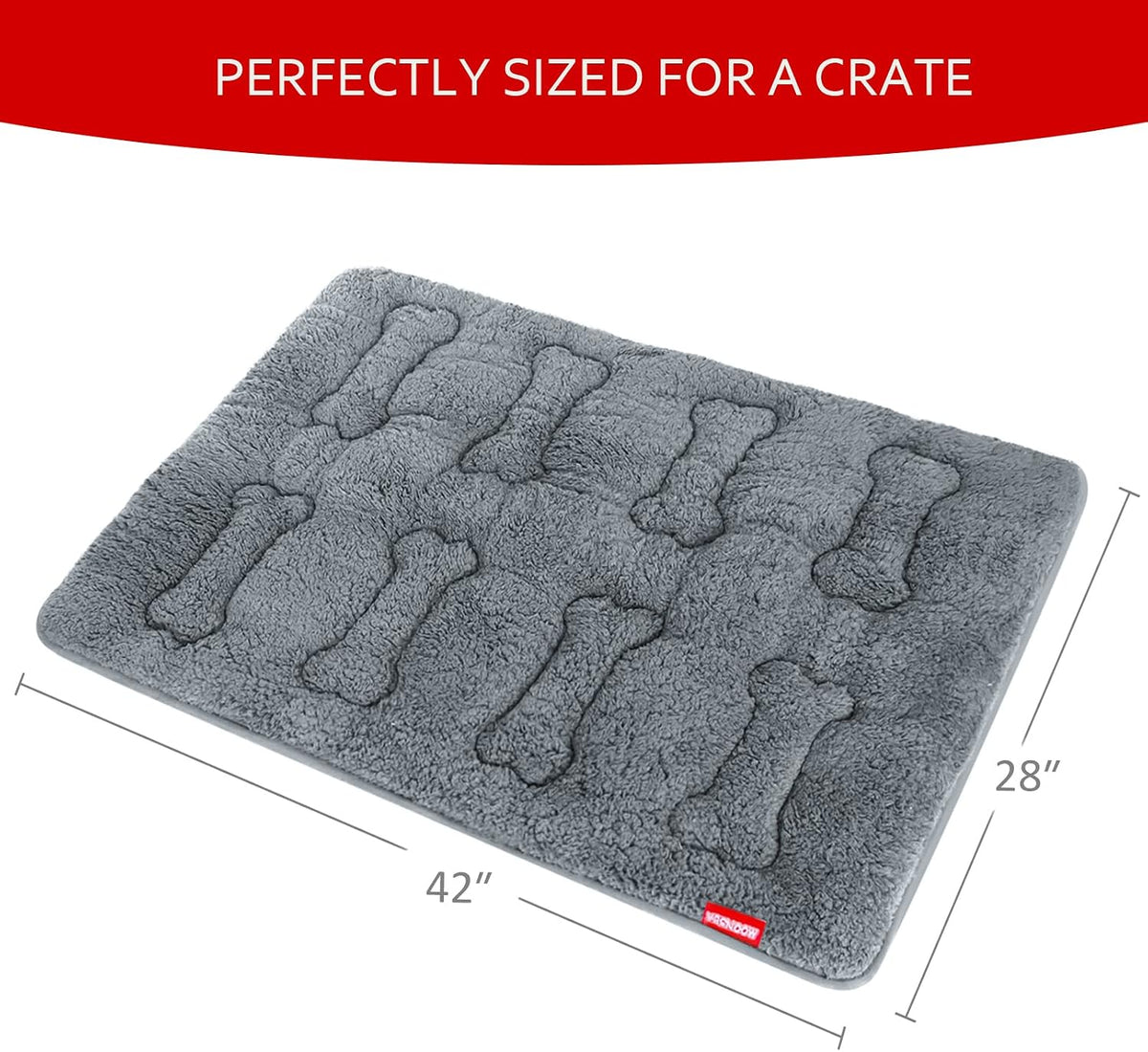Dog Bed Crate Mat(42" X 28") 2 Pack, Soft Plush Dog Bed Pad