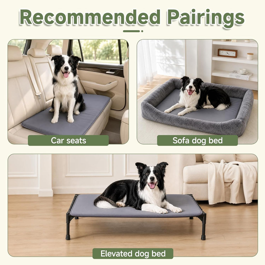 Outdoor XL Dog Crate Pad Bed, Reversible Waterproof Wipeable Mat, 41x27