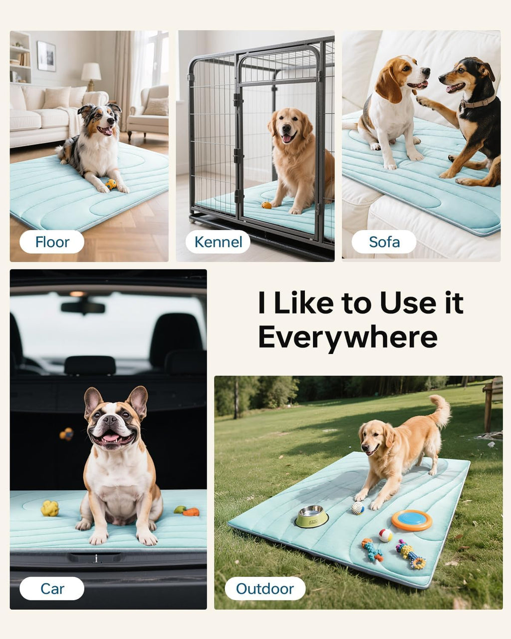 Cooling Mat for Dogs, 59" x 40" Washable Pet Cooling Pad, X-Large Dogs