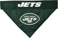 Pets First NFL DOG BANDANA - NEW YORK JETS REVERSIBLE PET BANDANA. 2 Sided Sports Bandana with a PREMIUM Embroidery TEAM LOGO, Small/Medium. - 2 Sizes & 32 NFL Teams available