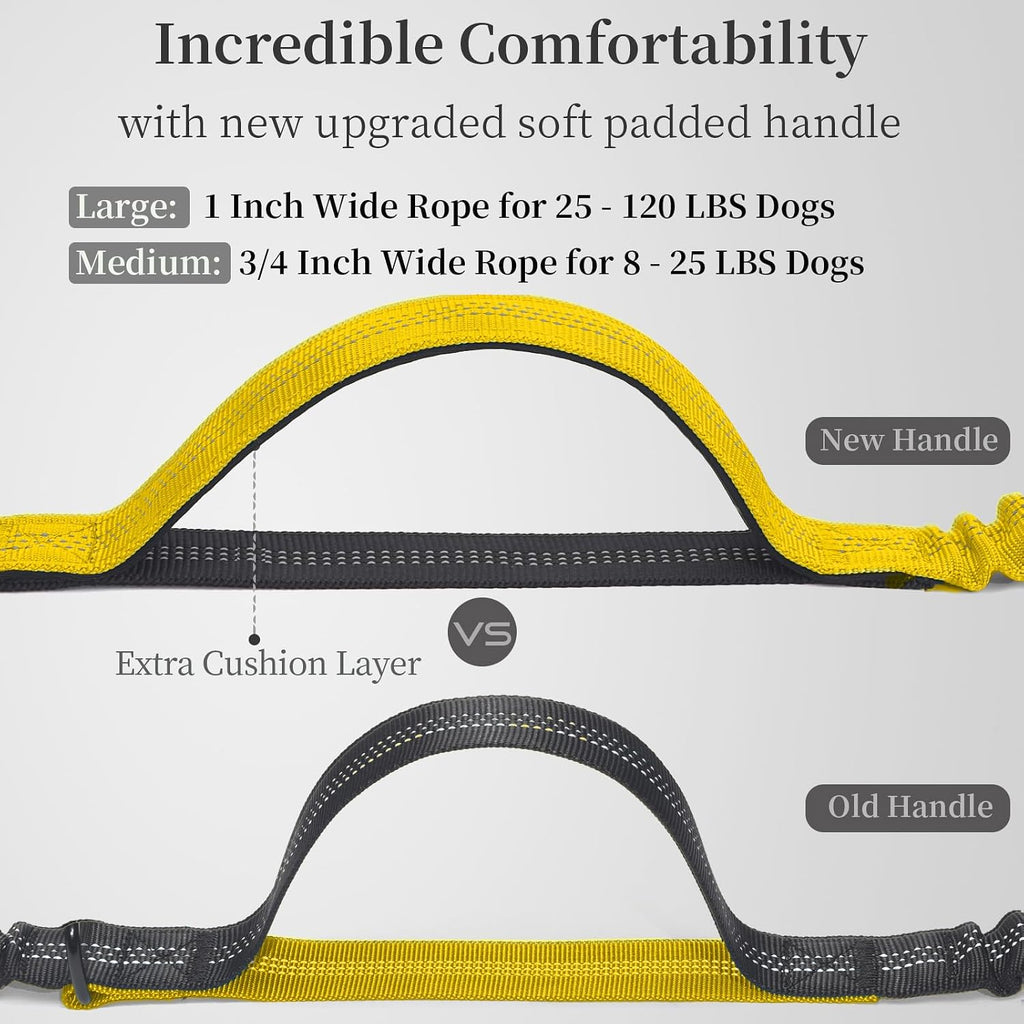 iYoShop Hands Free Dog Leash with Zipper Pouch, Large, 25-120 lbs, Yellow