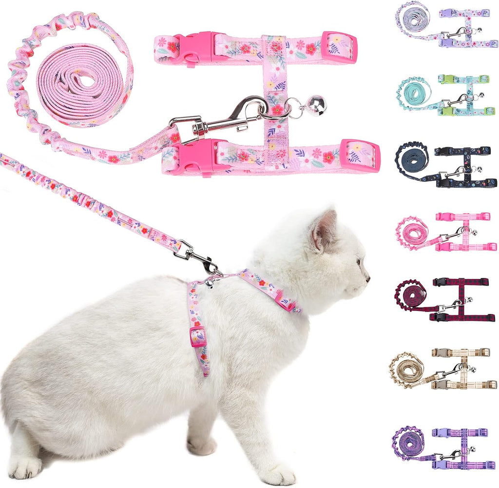 BEAUTYZOO Cat Harness and Leash Set, Escape Proof for Walking Travel, Pink