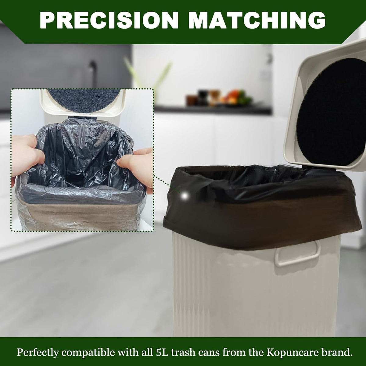 Dog Waste Bags - 100 Pcs Dog Poop Bags for 5L Dog Poop Trash Can Outside | 5 Pack Dog Poop Bag Rolls, Dog Waste Can Liners for Outdoor, Poop Bags for Dogs, 5L Trash Bags for Home Office Kitchen