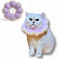 Adjustable Comfy Flower Style Elizabeth Collar for Cats Puppies Soft Recovery Cone Pet Protective Neck Collar (Purple, Small)