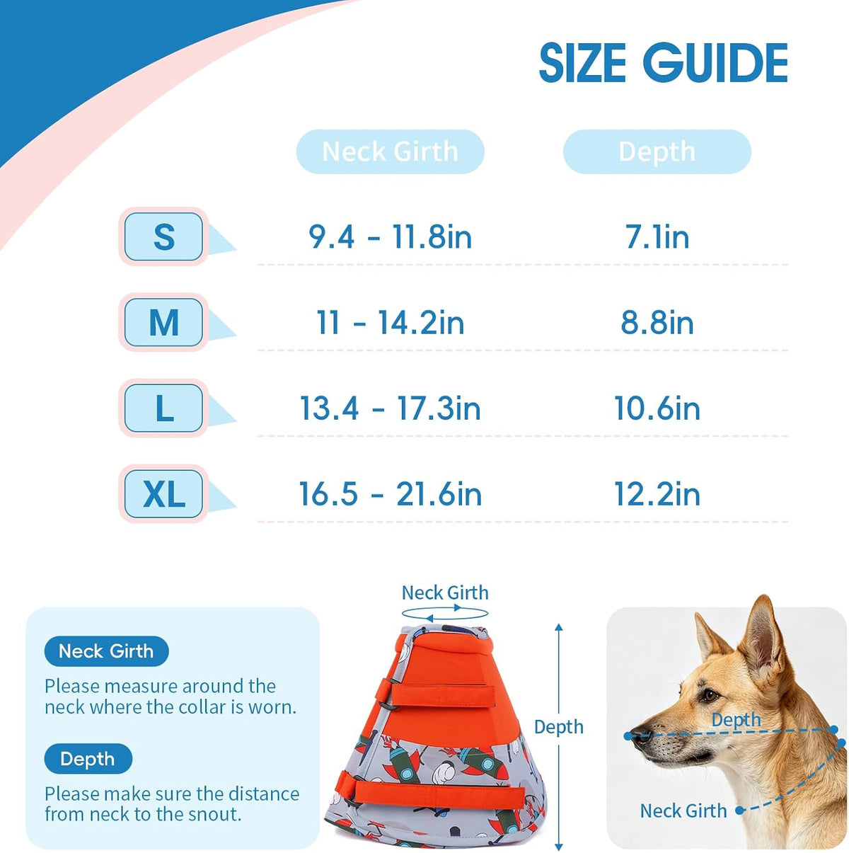 Dog Elizabethan Collar for Dogs with Durable Material