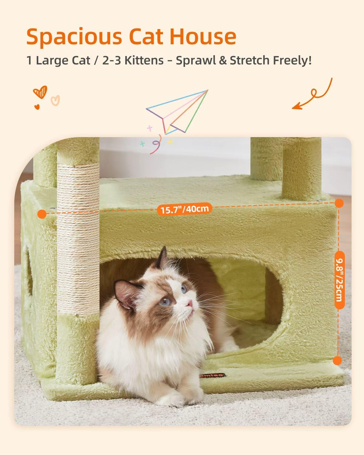 Taoqimiao Cat Tree, 38.5In Cat Tower for Indoor Cats, Suitable for Kittens