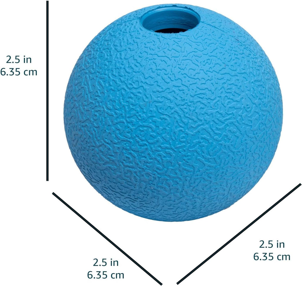 Amazon Basics Interactive Bouncy Durable Rubber Dog Toy Balls, 2.5 inch, Multi-Color Blue/Orange, Pack of 10