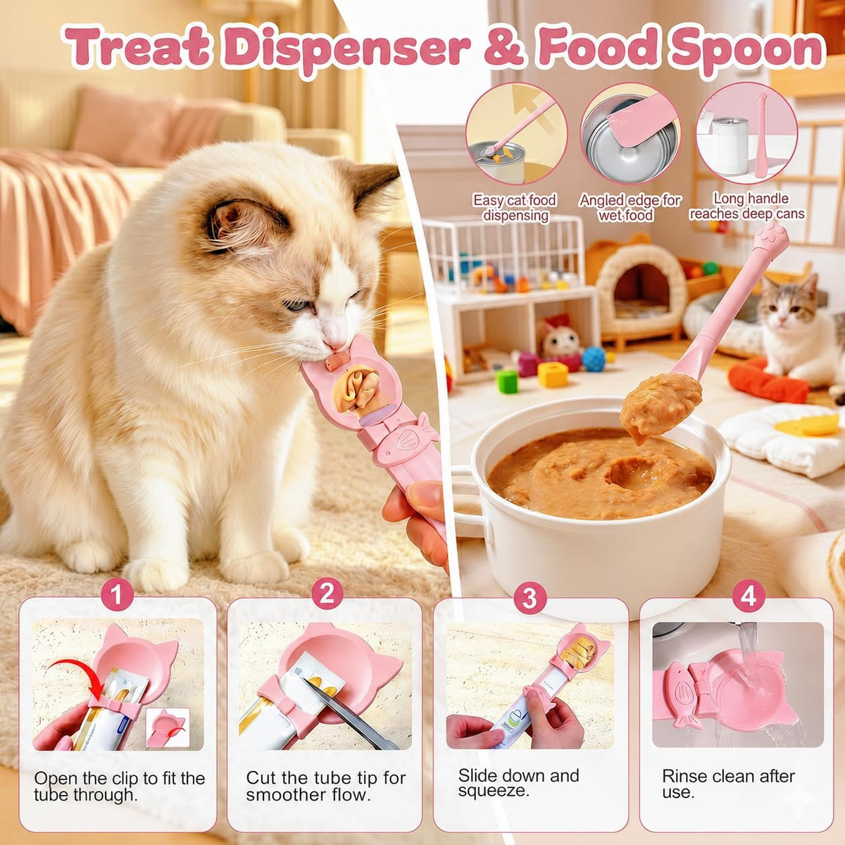 AZY 3-Piece Slow Feeder Cat Bowl Set with Strong Suction Cups