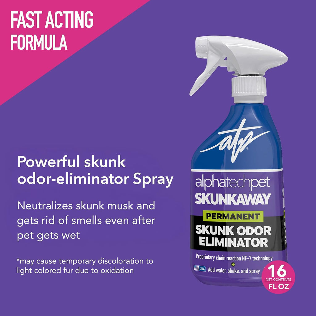 ATP Skunk Away Permanent Skunk Odor Remover for Pets and Fabrics, 16 Fl Oz