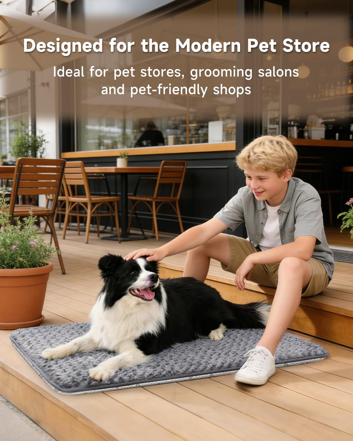 XXXL Dog Bed for Crate Pad, High Resilience Foam Mat Bed, 53x36,Dark Grey