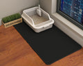 Cat Litter Mat, Double Layer Cat Litter Box Mat (45x26 Inch, Black)