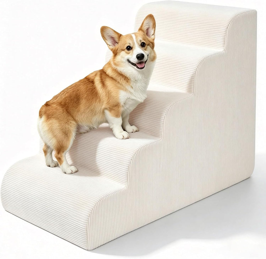 Dog Stairs for HIGT Bed - 24" H 5-Step Dog Ramp Up to 50 Lbs, Beige
