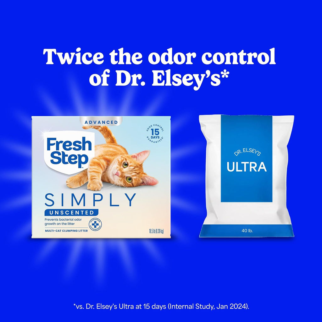 Fresh Step Advanced Simply Unscented Multi Cat Clumping Cat Litter, 18.5 lb