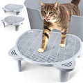 Litter Box Step Adjustable Cat Step with Filter Function, Light Grey
