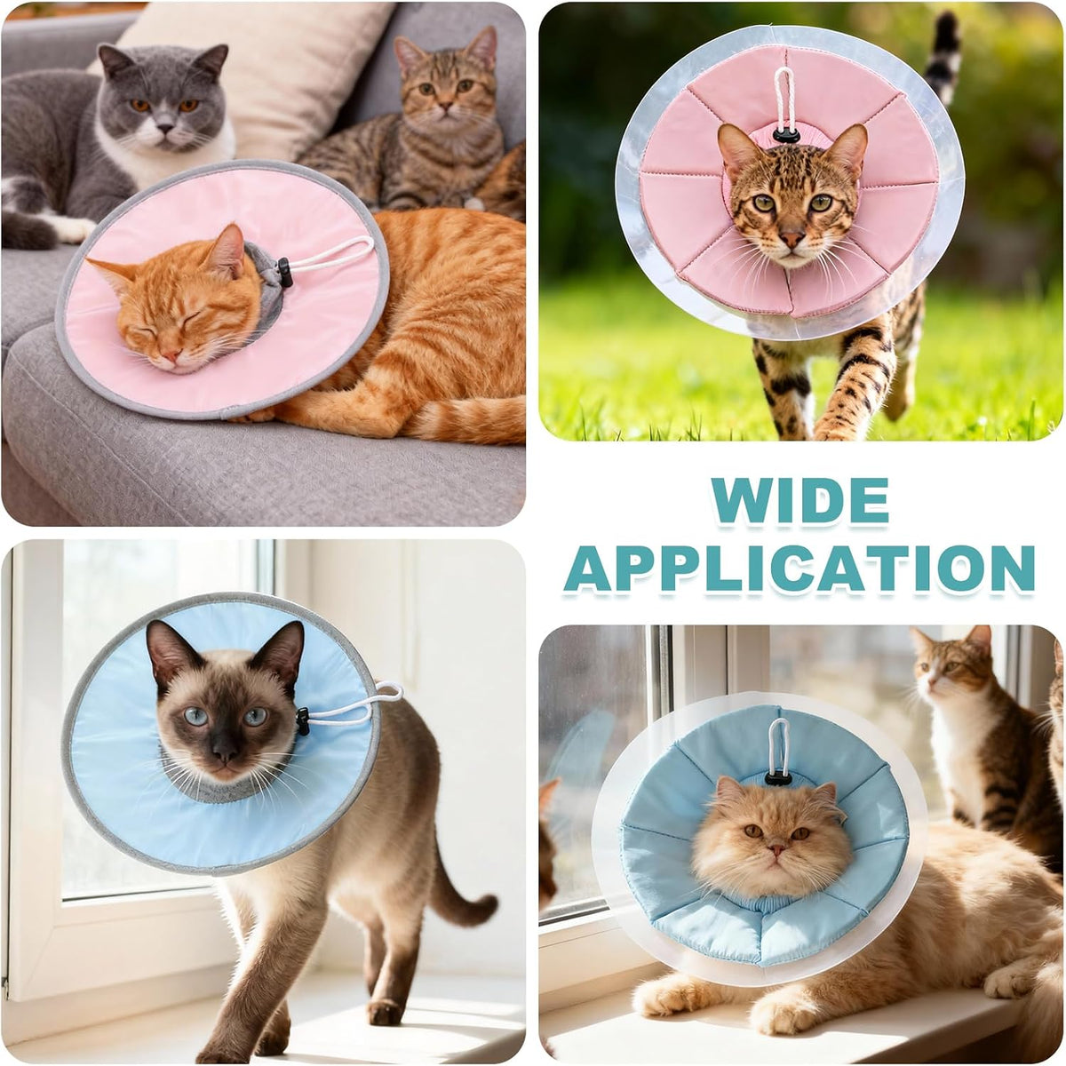 Elizabethan Collar, Cat Cone Collar Pet Cones, S,Blue