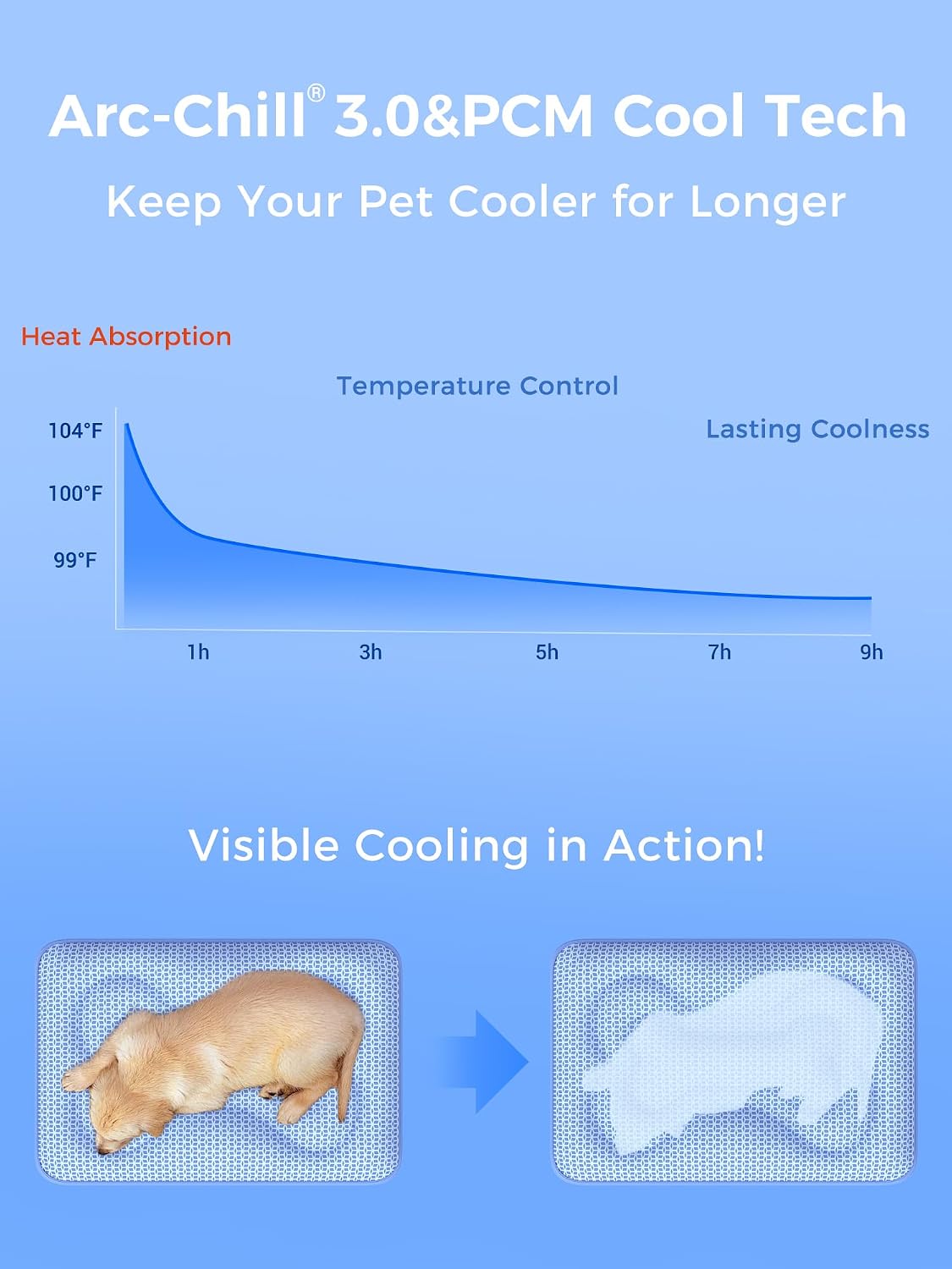 Rywell Thickened Cooling Mat for Dogs, 44 x 32In, Suitable for All Seasons