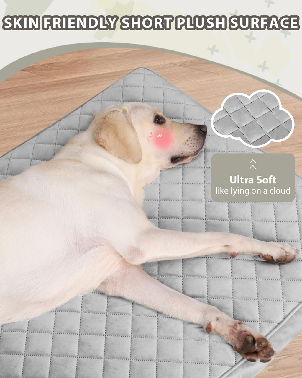 NUPIDA Orthopedic XXL Dog Beds for Crate with Washable Cover, 47x29, Grey
