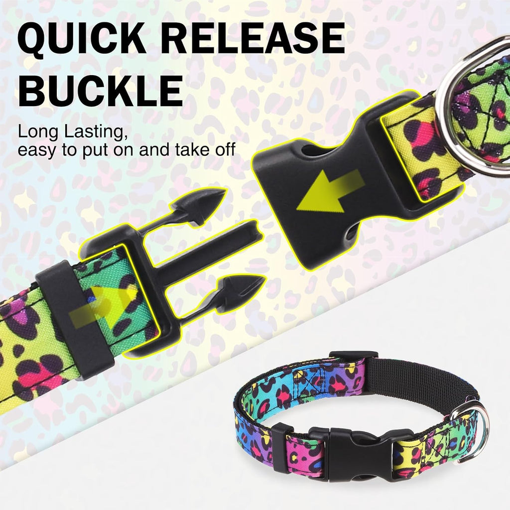 Dog Collar and Leash Set, Adjustable Pet Collars with 5FT Leash