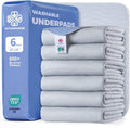 Accompagner Incontinence Bed Pads Washable Waterproof, Ultra-Absorbent Reusable Underpads for Diaper Changing, Nursing, Bedridden, Adults, Seniors, Kids and Dogs (Pearl Gray, 24"x24"(Pack of 6))