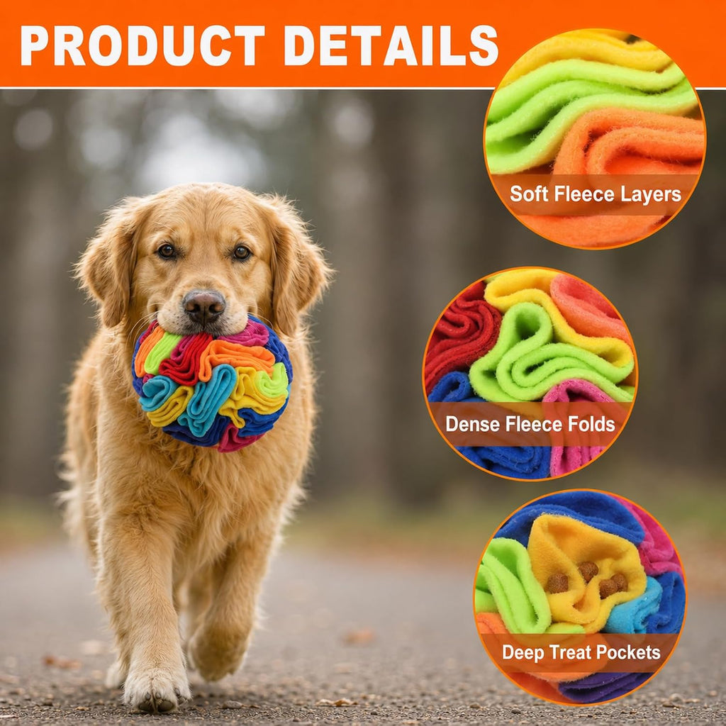 Snuffle Ball - Snuffle Ball for Small Dogs, Interactive Dog Toys to Keep Them Busy, Puppy Dog Puzzle Toy, Machine Washable